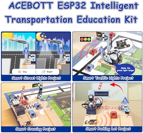 ESP32 IoT Smart Traffic Starter Kit for Kids 10+, 3D Wooden Puzzles STEM Science Kit School Educational Set DIY Crafts Coding Toys for Adults Teens 9 10+ - Image 2