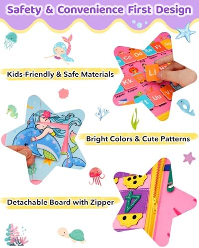 SaFeli Busy Board, Montessori Toys for Girl Birthday Gifts, Learning Toys Sensory Busy Book Toys, Travel Educational Book for Airplane Car | Birthday Gift for Girls, Pink - Image 6