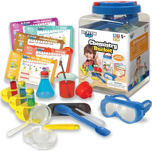Dr. STEM Toys - Kids First Chemistry Set Science Kit | 29 Lab Elements Includes 10 Easy Experiments | Safe and Non-Toxic Ideas for Kids | Stem Experiments, Learning & Educational Toys by THiNAiRToys-DrSTEM