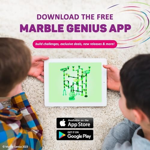 Marble Genius Marble Run Starter Set STEM Toy for Kids Ages 4-12 - 130 Complete Pieces (80 Translucent Marbulous Pieces and 50 Glass Marbles), Construction Building Block Toys, Theme (Jungle) - Image 5