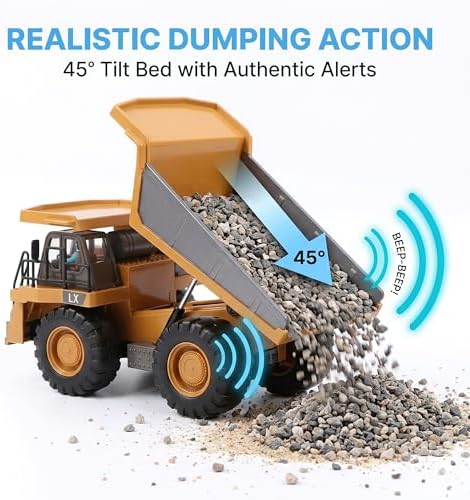 RC Dump Truck Toy, Remote Control Construction Truck with Bed Lift/Lower - Image 3