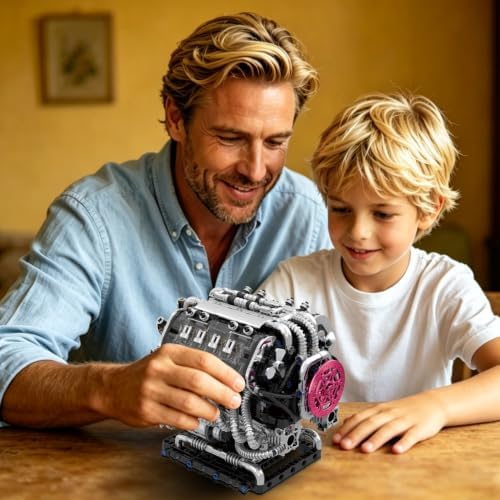 WINGIFT V10 Engine Building Set, V10 Engine Model kit That Run,Build Your Own Mini V10 Model Engine Kit with Motor,Home&Office Décor,STEM Physical Science Experiment Toy for Kids 8+ and Adults(808PCS) - Image 3