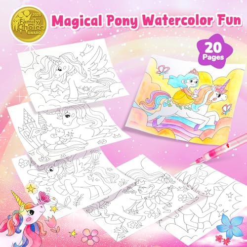 JoyCat Paint with Water Coloring Books for Toddlers (Magical Pony) - Image 2