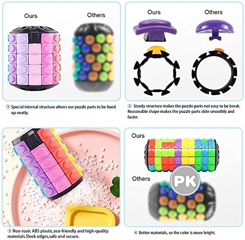 Magic 3D Puzzle Cube Rainbow Fidget Toy 5 Layers Rotate Slide Cylinder Game - Image 6