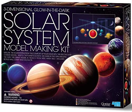 4M 3D Glow-in-the-Dark Solar System Mobile Making Kit - DIY Science Astronomy Learning Stem Toys Educational Gift for Kids & Teens, Girls & Boys by 4M