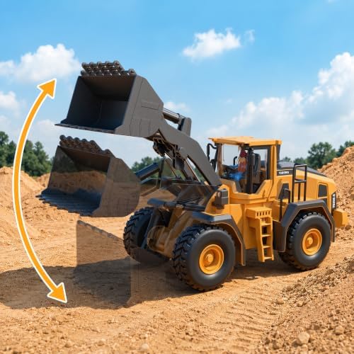 KidsFaves RC Wheel Loader Toy – 9-Channel RC Construction Vehicle, 1:20 Scale, with Sound and Light Effects– Suitable for Kids Ages 3+ - Image 2