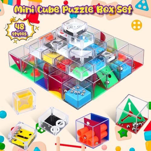 Sumind 48 Pcs 3D Maze Puzzle Cube Brain Teaser Ball Party Set,Vivid - Image 4