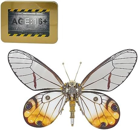 3D Metal Puzzle Steampunk Butterfly Model, DI YAssembly Mechanical Metal Golden Butterfly Model DIY Kits Gifts for Teens and Adults (150PCS+) by Unknown