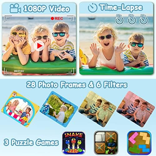 DEKER Kids Waterproof Camera, Underwater HD Digital Camcorder, Blue - Image 4