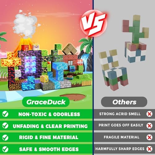 Magnetic Blocks - 150 PCS Dinosaur Volcano Forest Castle Set with Light Up Blocks - Kids Classroom Sensory Toy for Toddlers STEM, Construction Stacking Toy Kids 3+ Boys Easter Basket Stuffers - Image 4