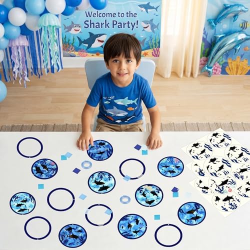 48PCS Summer Crafts: Paper Shark Suncatchers DIY Kits, Window Stained Glass Effect Art Supplies - Image 6