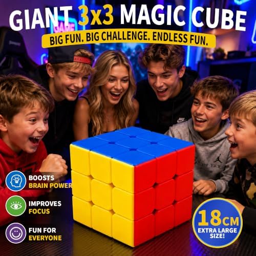 Giant Magic Cube 3x3, 18CM Extra Large Stickerless Puzzle Cube for All Ages - Image 2