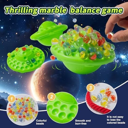 Wobble Marble Stacking Game for Kids, Marble Balance Board Game with 60 Glass Marbles & Storage Base,Fun Group Play for 1-4 Players,Birthday for Kids Ages 8-12Halloween gifts&Christmas gifts - Image 2