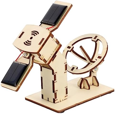 Wooden Artificial Satellite Model DIY Assemble Kit for Boys and Girls by LIOOBO