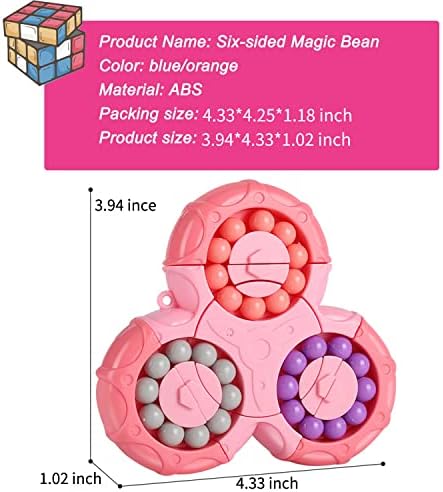 Magic Bean Rotating Brain Teaser Finger Puzzle Toy,Boys Girl Handheld Spinner Stress Anxiety Relief Ball Game Sensory Toys,Gift for Kids Ages 3Above Easter Christmas Birthday New Year - Image 6