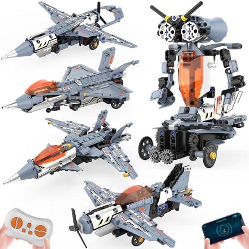STEM Robot Building Set, 5-in-1 Remote & APP Controlled Robot Toys for Kids Ages 6-16, 334 Pcs DIY Building Blocks Engineering Science Educational Kit, Birthday Gift for Boys Girls by Ansnibe