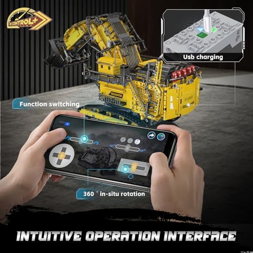 Mould King 17070 RC Excavator Building Set for Adults, 4767 Pieces Truck Construction Vehicle Model, APP Remote Control Truck with Engines, STEM Engineering Toys - Image 5