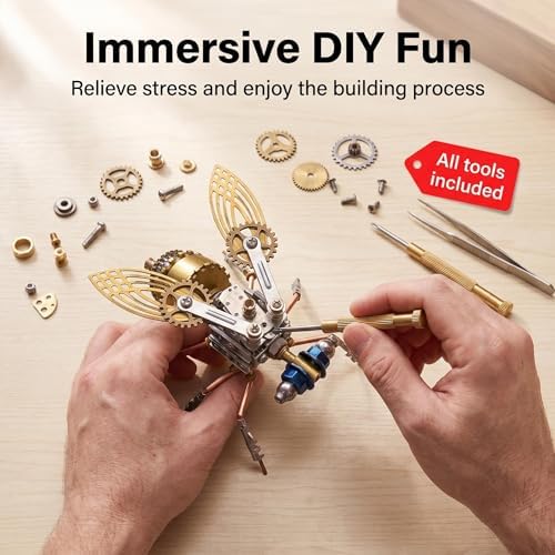 3D Metal Puzzles for Adults Teens-160+Pcs-Mechanical Fruit FIy Bee Insect Models-3 Hours to Build-Ideal for Birthday Gifts and Decorations(Mechanical Fruit Fly) - Image 6