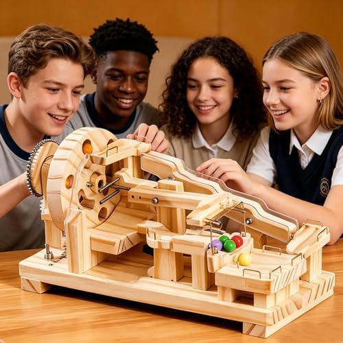3D Wooden Marble Run Puzzle - Electric Kit for Adults, STEM Gift - Image 2