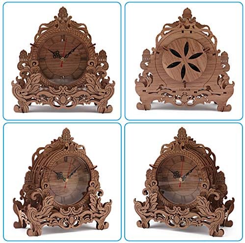 OWNONE1 Wooden 3D Puzzle Clock Model Kit for Adults, DIY Desk Clock, Dark Wooden 3D Puzzles, Crafts Gifts for Kids Children - Image 4