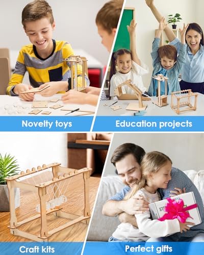 Poraxy 6 in 1 STEM Projects for Kids Ages 8-13, 3D Puzzles for Ages 8-13, STEM Building Sets 6-8, Electronic Science Kits Wood Car Crafts Birthday Gifts for 7 8 9 10 11 12 13 Year Old Boys Girls - Image 3