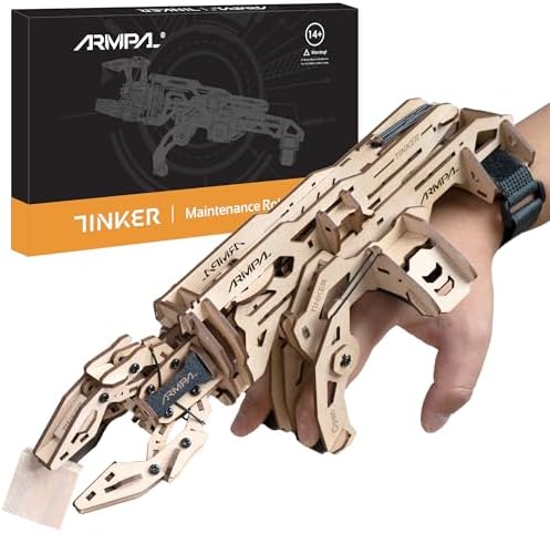 Mechanical Claw Model Kit, 3D Wooden ClawBot Puzzle for Adults and Teens by COWVTUJ