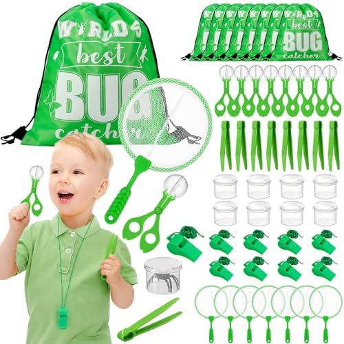 Silipull 48 Pcs Bug Catching Kit for Kid Bulk, Outdoor Explorer Kit, Green by Silipull