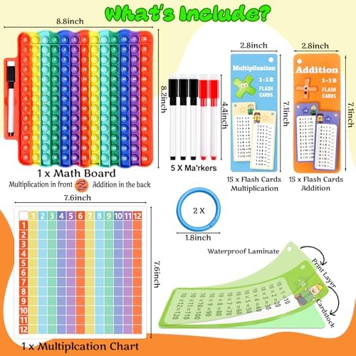 Addition Flash Cards + Multiplication Flash Cards + Math Board - Image 2