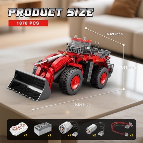 Reobrix Bulldozer Building Blocks Set 22010, Remote Control Excavator Toy - Image 5