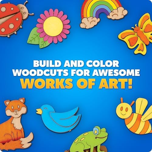 Blue Marble Wooden Magnet Painting Craft Kit with 15 Nature Designs - Image 3