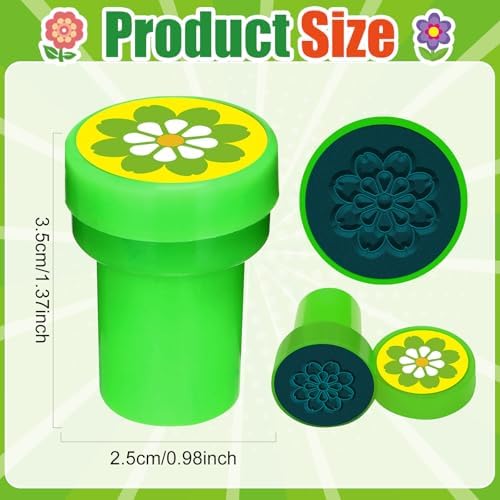 Cinrobiye 24 Pcs Flower Stampers Party Favor Set, Cute Floral Stamps for Kids Birthday Party, Classroom Rewards, Carnival Prizes, Goody Bag Fillers, Garden Floral Party Supplies - Image 3