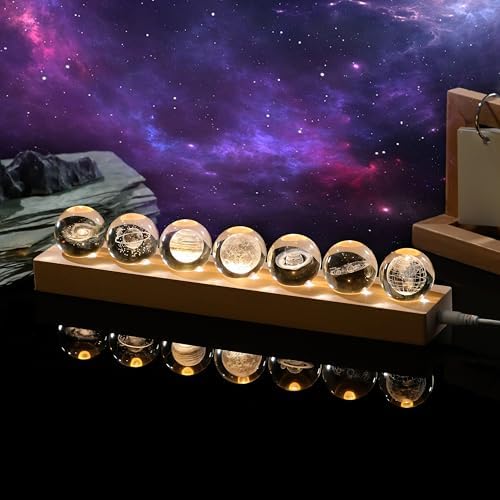 3D Crystal Ball Solar System Crystal Ball Modle Science Astronomy Gift Lamp by QianweiCrystal