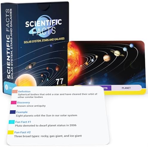 Astronomy Flash Cards – 77 Space Facts, Solar System, Stars & Galaxies by Briston