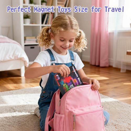 54PCS Travel Magnetic Blocks, Mini Magnet Toys for Kids,Magnetic Building Blocks Cube, Portable Magnetic Toys Set for kids 3-5, Stem Construction Stacking Toy 3+ Toddles Boys Girls Birthday Gifts - Image 5