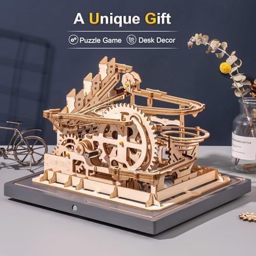 ROKR 3D Wooden Puzzles Marble Run Set - Mechanical Model Kit for Adults DIY Roller Coaster Toys Gifts for Adult (Marble Parkour) - Image 2