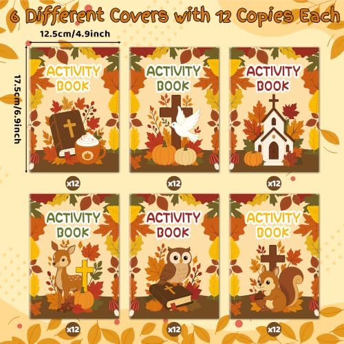 Bulk Fall Activity Books, 48Pcs Autumn Mini Games Coloring Booklet for Kids - Image 3