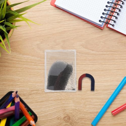 Iron Powder Box for Physics Experiments Magnetic Field Demonstrator for Science Teaching Magnetism Classroom Tool with Magnet 3.70 X 2.75 X 0.47 in for Student Experiments - Image 6