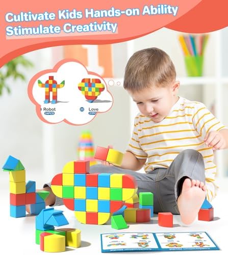 Magnetic Blocks for Kids Ages 1-3, Large Magnet Toys Toddler Building - Image 5