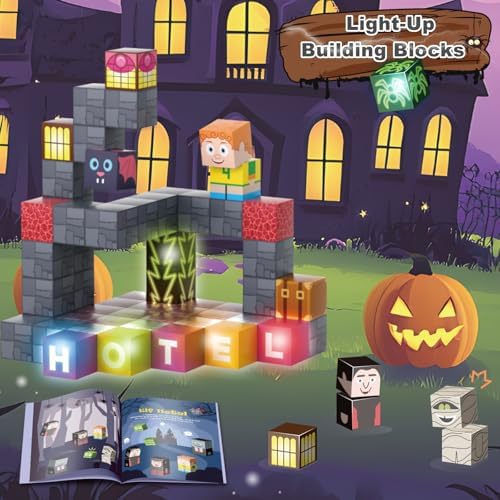 Magnetic Blocks -198PCS Enchanted Hotel Magnetic Building Cubes,Educational Sensory Stacking Kit & STEM Learning Play,Christmas Birthday Creative Gifts for Kids Boys Girls Ages 4 5 6 7 8 10+ Years Old - Image 2