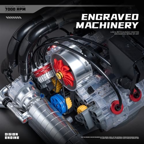 V6 Model Engine Kit that Runs,Build Your Own Mini Visible 911 Motor-859 PCS - Image 6