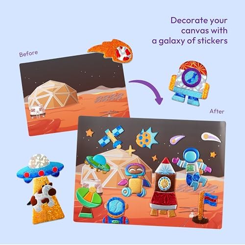 Klever Kits Outer Space Foil Art Kit for Kids - Arts & Crafts Supplies, Mess Free Coloring, Galaxy Foil Foam Stickers, Creative Travel Toys, Birthday Gifts for Boys & Girls Ages 4 and Up - Image 4