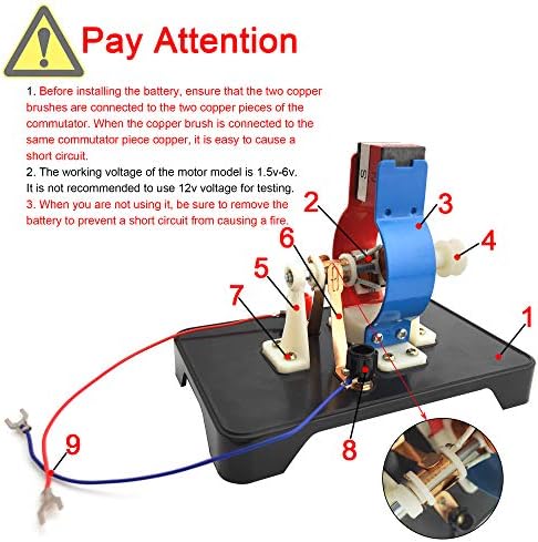 EUDAX STEM DIY Simple Electric Motor DC Motors Model Assemble Kit for School Labs Physics Science Educational - Image 3