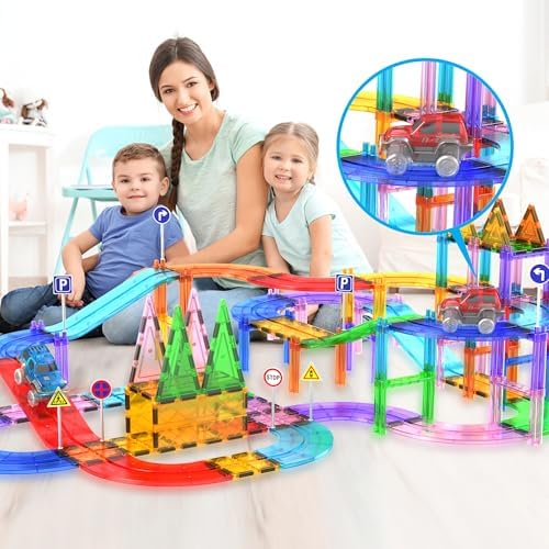 PicassoTiles LED Magnetic Race Car 2-Pack, STEM Track Accessory Toy Ages 3+ - Image 2