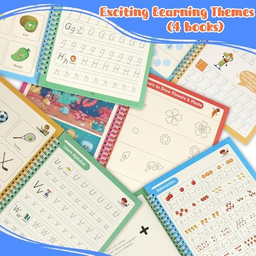 Large Magic Grooved Writing Practice Book-Reusable Handwriting Practice for Kids 8-10- Pre k workbooks - Image 5