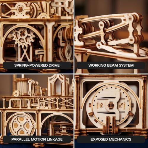 Wood Trick Steam Engine 3D Wooden Puzzles for Adults to Build - Image 4