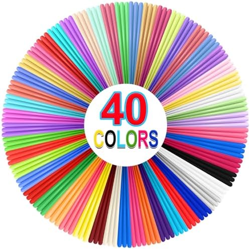 40 Colors 3D Pen Filament Refills 1.75mm PLA Threads Each Color 10 Feet Total 400 Feet with 2 Finger Cap Compatible with SCRIB3D and Compatible with MYNT3D 3D Pencil (3D Pen Not Included) by YhuiCxir