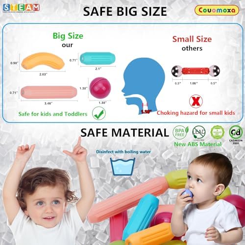 COUOMOXA Magnetic Toy Montessori for Kids: 3 4 5 6 7 8 9 10 11 12 Years Old Kids Building Sticks - Magnetic Creative Toy Age 3-12 Playroom Family - Christmas Birthday Gift for Boys Girls - Image 6