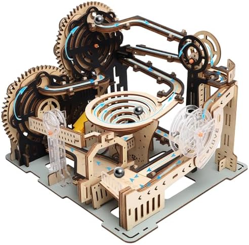 Motorized 3D Wooden Puzzles Marble Run Set for Adults & Teens, Mechanical Marble Run Model Kit to Build, Fun STEM Engineering Gift & Unique Desktop Decor, Christmas Birthday Gift by NUBAUTO