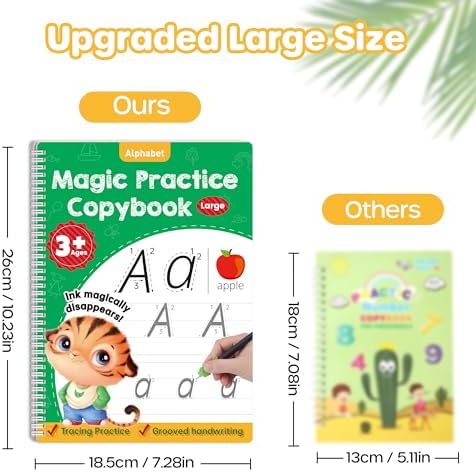 Large Magic Grooved Writing Practice Books for Kids 3-8 Learn to Write - Image 2