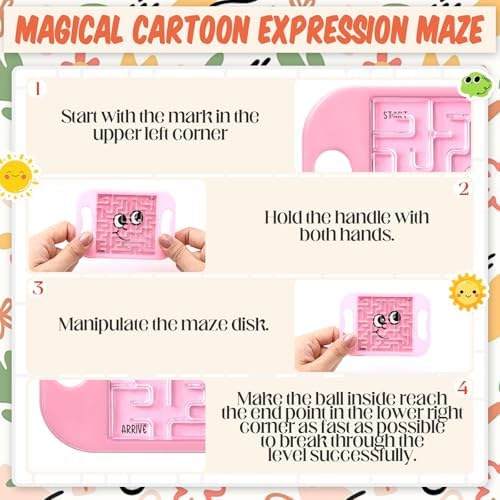 JellyArch 36 Pcs Mini Maze Puzzle Bulk for Kids Maze Cubes, Emotion - Image 4